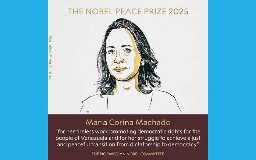Giải Nobel Hòa bình 2025: Vinh danh người phụ nữ chiến đấu cho quyền dân chủ Venezuela - Ảnh 1.