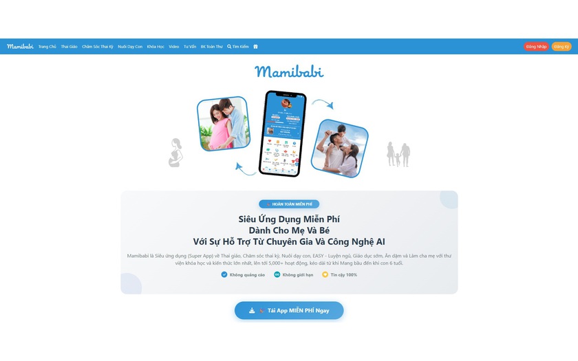 Mamibabi – siêu ứng dụng dành cho mẹ và bé – ra đời giúp phụ nữ mang thai và nuôi con nhỏ tại Việt Nam. Ảnh: BTC Mamibabi – siêu ứng dụng dành cho mẹ và bé – ra đời giúp phụ nữ mang thai và nuôi con nhỏ tại Việt Nam. Ảnh: BTC