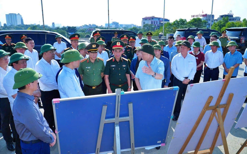 Tổng Bí thư Tô Lâm và đoàn công tác thăm, động viên nhân dân tỉnh Thái Nguyên sau bão lũ - Ảnh 6.