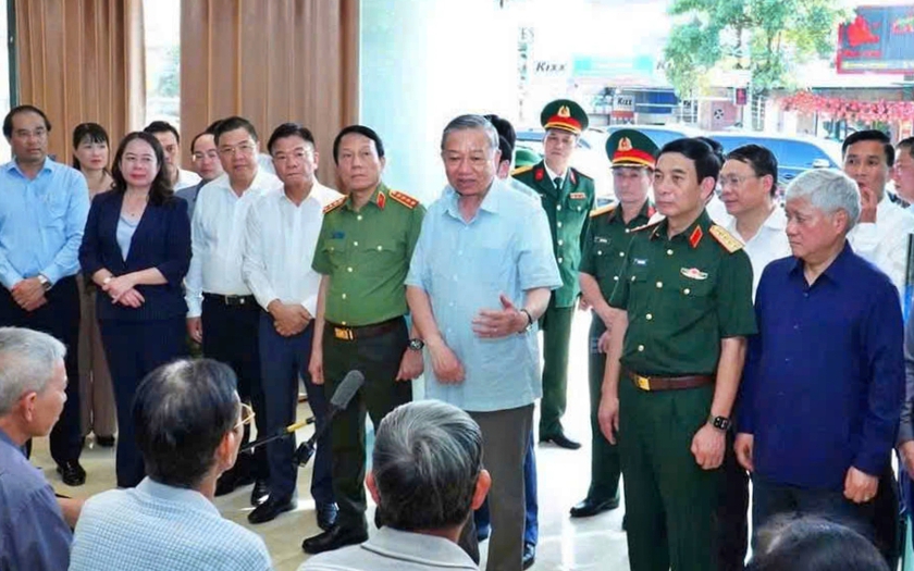 Tổng Bí thư Tô Lâm và đoàn công tác thăm, động viên nhân dân tỉnh Thái Nguyên sau bão lũ - Ảnh 7.