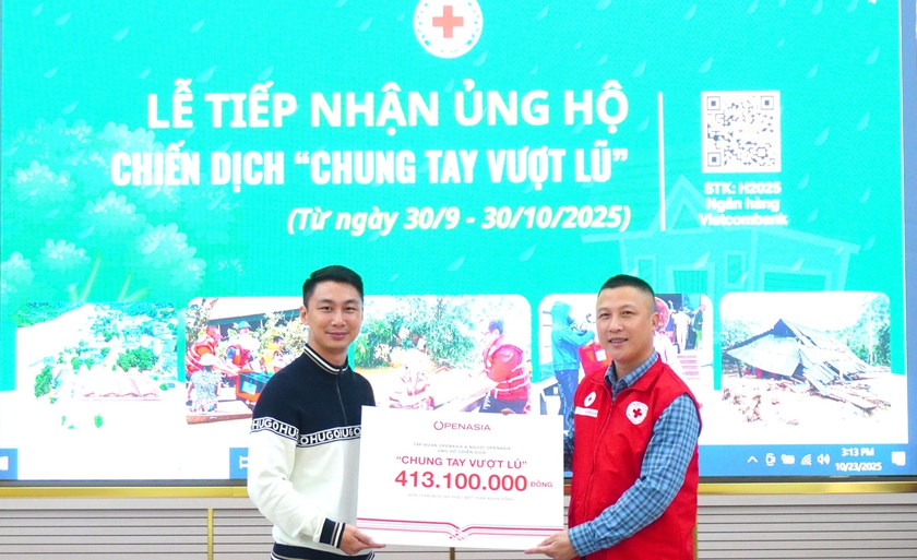 Tập đoàn và người Openasia hỗ trợ tiền mua nhu yếu phẩm, tái thiết một điểm trường học vùng bão lũ - Ảnh 1.