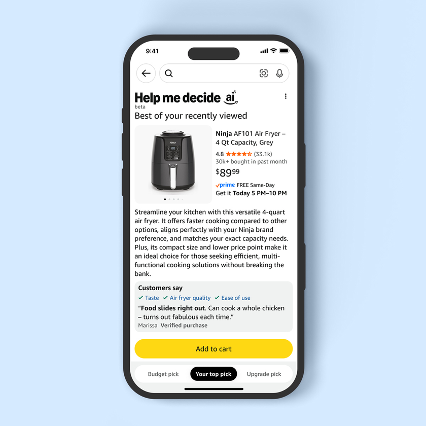 Amazon ra mắt tính năng AI “Help Me Decide” (giúp tôi quyết định) mua sắm - Ảnh 1.