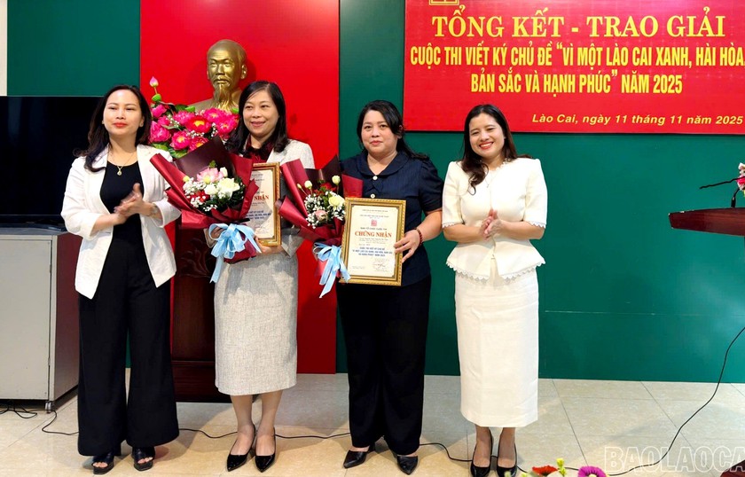 Trao giải Cuộc thi viết ký "Vì một Lào Cai xanh, hài hòa, bản sắc và hạnh phúc" - Ảnh 6.