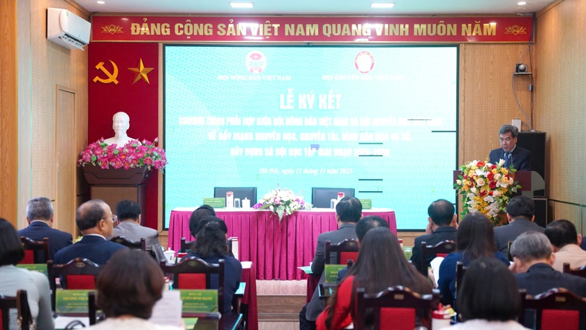 Hội Khuyến học Việt Nam và Hội Nông dân Việt Nam ký kết chương trình phối hợp giai đoạn 2025-2030 - Ảnh 3.