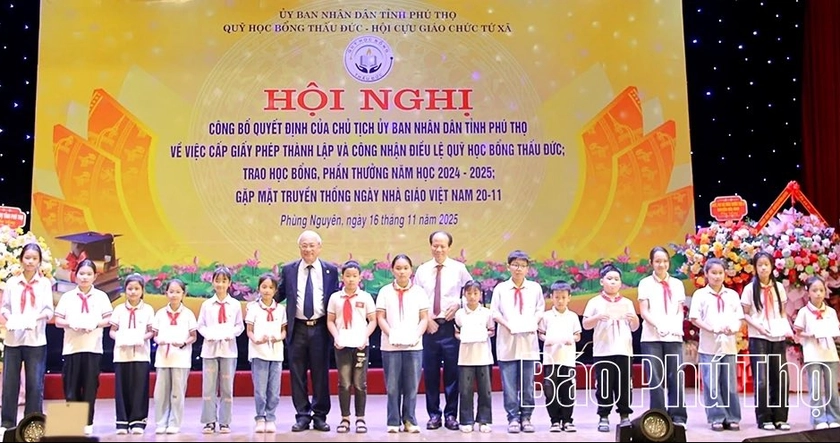 Phú Thọ thành lập Quỹ học bổng Thấu Đức có vốn điều lệ 7,8 tỷ đồng - Ảnh 1.
