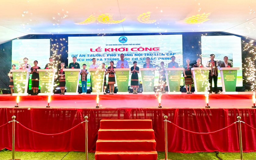 Đồng loạt khởi công xây dựng trường nội trú liên cấp tại 5 xã biên giới của Đà Nẵng - Ảnh 1.