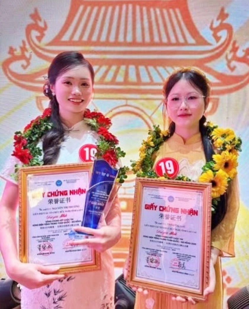 Hai nữ sinh viên Lào Cai giành giải Nhất cuộc thi hùng biện tiếng Trung toàn quốc - Đà Nẵng 2025 - Ảnh 3.