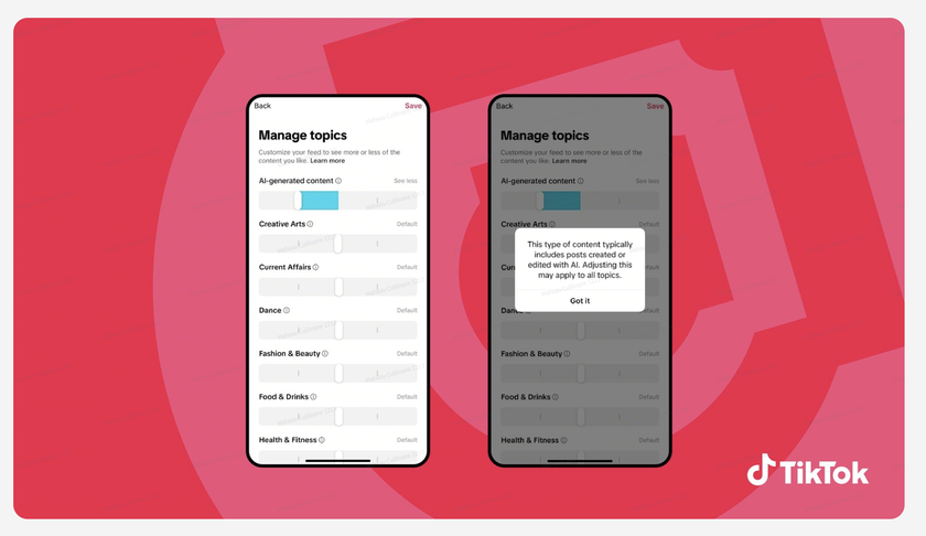 TikTok nắm quyền kiểm soát nguồn cấp dữ liệu, cho phép người dùng điều chỉnh lượng nội dung AI - Ảnh 1.