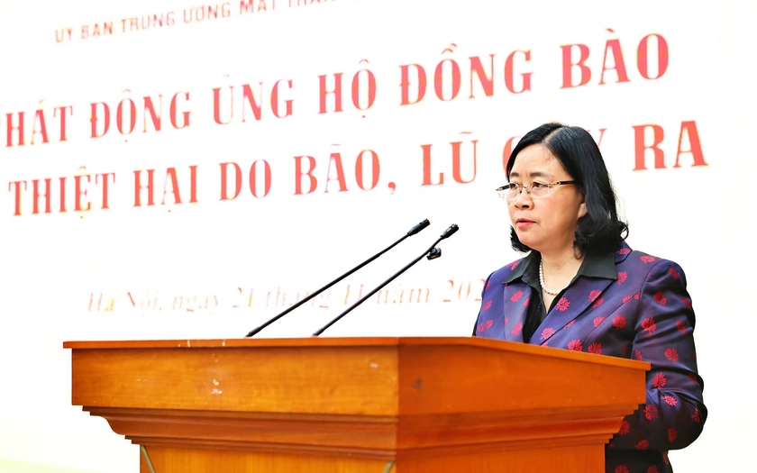 Đoàn Chủ tịch Uỷ ban Trung ương Mặt trận Tổ quốc phát động ủng hộ đồng bào khắc phục hậu quả mưa lũ - Ảnh 1.