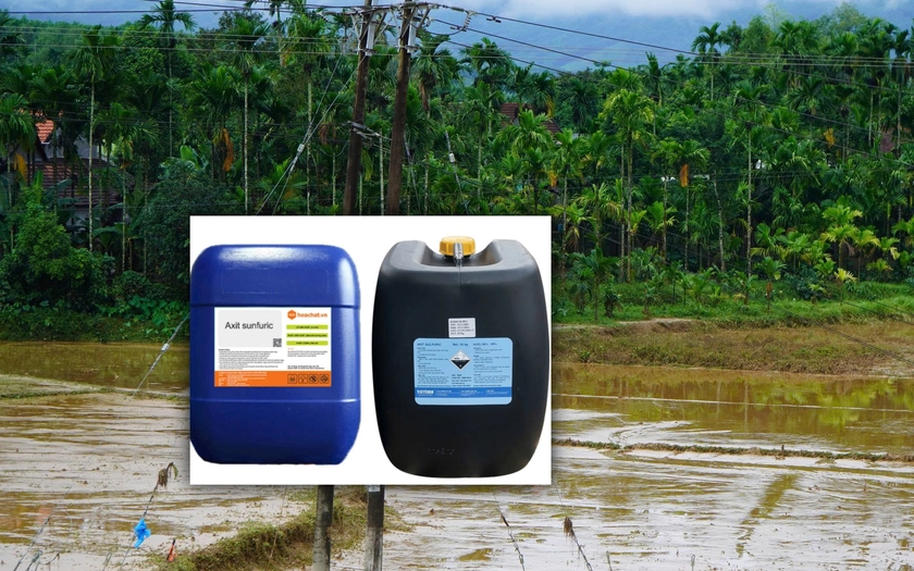 Nhà máy đường Tuy Hòa bị cuốn trôi 100 can axit sunfuric đặc biệt nguy hiểm. Ảnh minh hoạ: IT