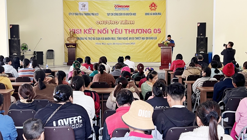 VISI kết nối yêu thương trao 160 triệu đồng cho đồng bào xã Nhôn Mai khắc phục bão lũ - Ảnh 3.