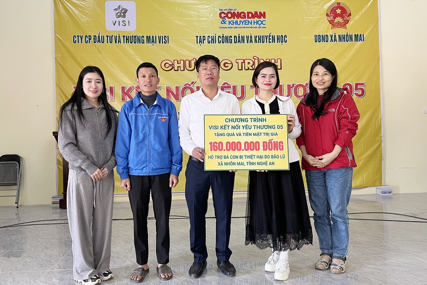 VISI kết nối yêu thương trao 160 triệu đồng cho đồng bào xã Nhôn Mai khắc phục bão lũ - Ảnh 6.