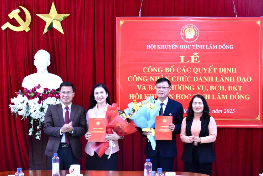 Hội Khuyến học tỉnh Lâm Đồng công bố các chức danh lãnh đạo nhiệm kỳ 2025-2030 - Ảnh 1.