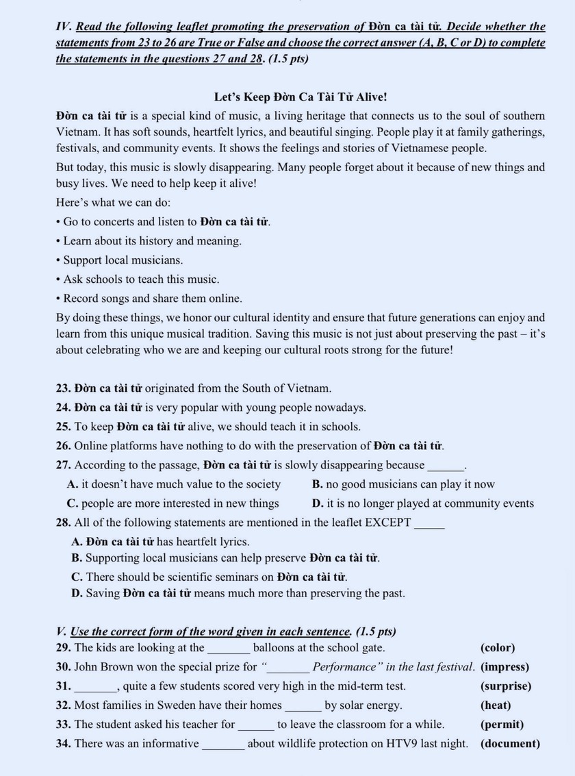 Đề thi lớp 10 môn tiếng Anh Thành phố Hồ Chí Minh năm 2026 sẽ gắn với tình huống thực tế - Ảnh 3.