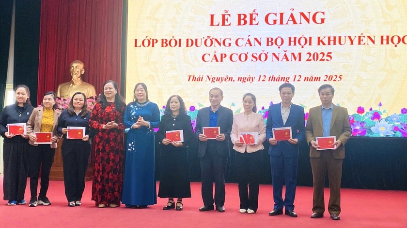 Thái Nguyên bồi dưỡng nghiệp vụ cho cán bộ khuyến học cơ sở - Ảnh 1.