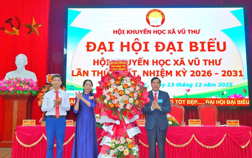 Hội Khuyến học xã Vũ Thư (Hưng Yên) tổ chức đại hội điểm khuyến học - Ảnh 1.