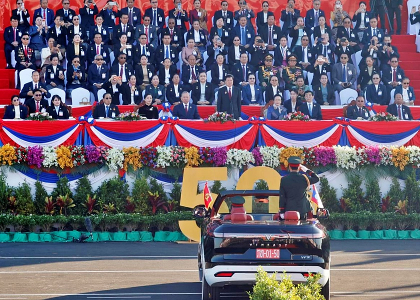 Tổng Bí thư Tô Lâm và Phu nhân dự Lễ kỷ niệm 50 năm Quốc khánh Lào - Ảnh 4.