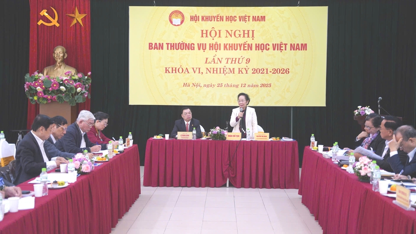 Hội nghị Ban Thường vụ Hội Khuyến học Việt Nam lần thứ 9 kh&oacute;a VI, nhiệm kỳ 2021-2026 - Ảnh 1.