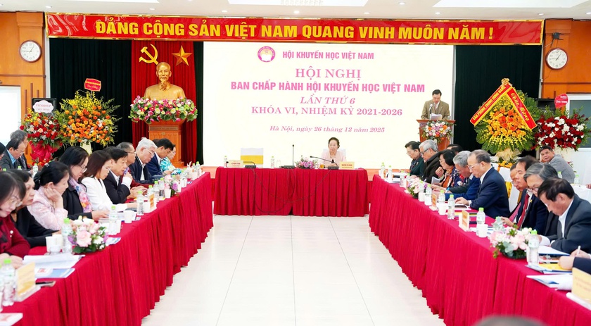 Hội nghị Ban Chấp h&agrave;nh Hội Khuyến học Việt Nam lần thứ 6, kh&oacute;a VI nhiệm kỳ 2021-2026 - Ảnh 3.