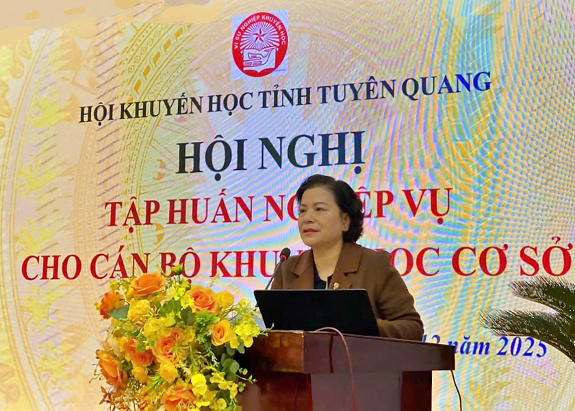 Hội Khuyến học Tuyên Quang tập huấn nghiệp vụ cho cán bộ khuyến học cơ sở - Ảnh 1.