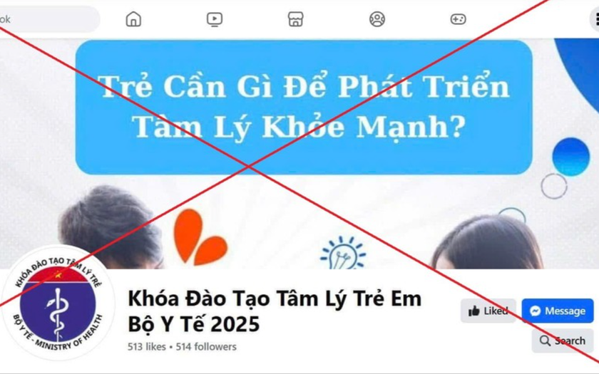 Một trang web đã giả mạo Bộ Y tế tuyển sinh khóa học để lừa đảo người dân. (Ảnh chụp màn hình).