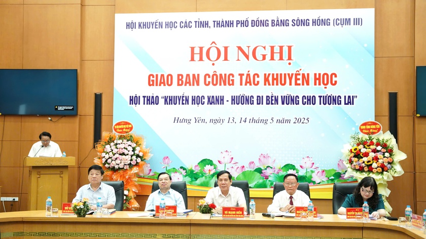 Hội nghị giao ban cụm thi đua khuyến học đồng bằng sông Hồng, triển khai "Khuyến học xanh" - Ảnh 1.