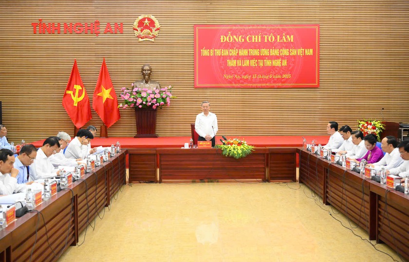 Tổng Bí thư Tô Lâm làm việc với Ban Thường vụ Tỉnh ủy Nghệ An - Ảnh 3.