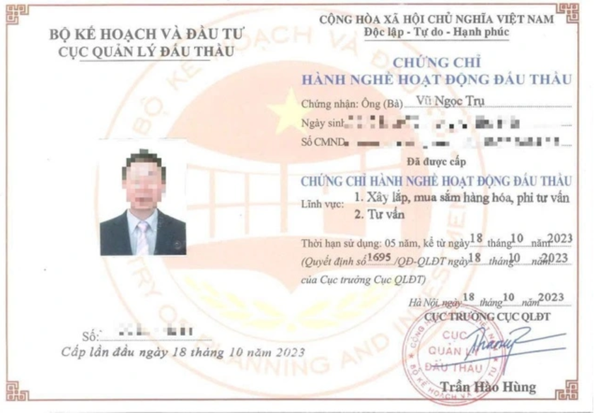 Vụ Tập đoàn Sơn Hải: Chứng chỉ hành nghề của chuyên gia chấm thầu còn giá trị sử dụng- Ảnh 1. Vụ Tập đoàn Sơn Hải: Chứng chỉ hành nghề của chuyên gia chấm thầu còn giá trị sử dụng- Ảnh 1.