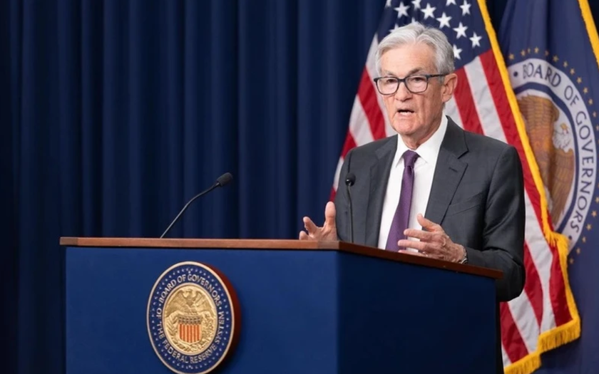 Chủ tịch FED Jerome Powell trong một cuộc họp báo công bố quyết định về lãi suất, tại Washington DC. Ảnh: IT Chủ tịch FED Jerome Powell trong một cuộc họp báo công bố quyết định về lãi suất, tại Washington DC. Ảnh: IT