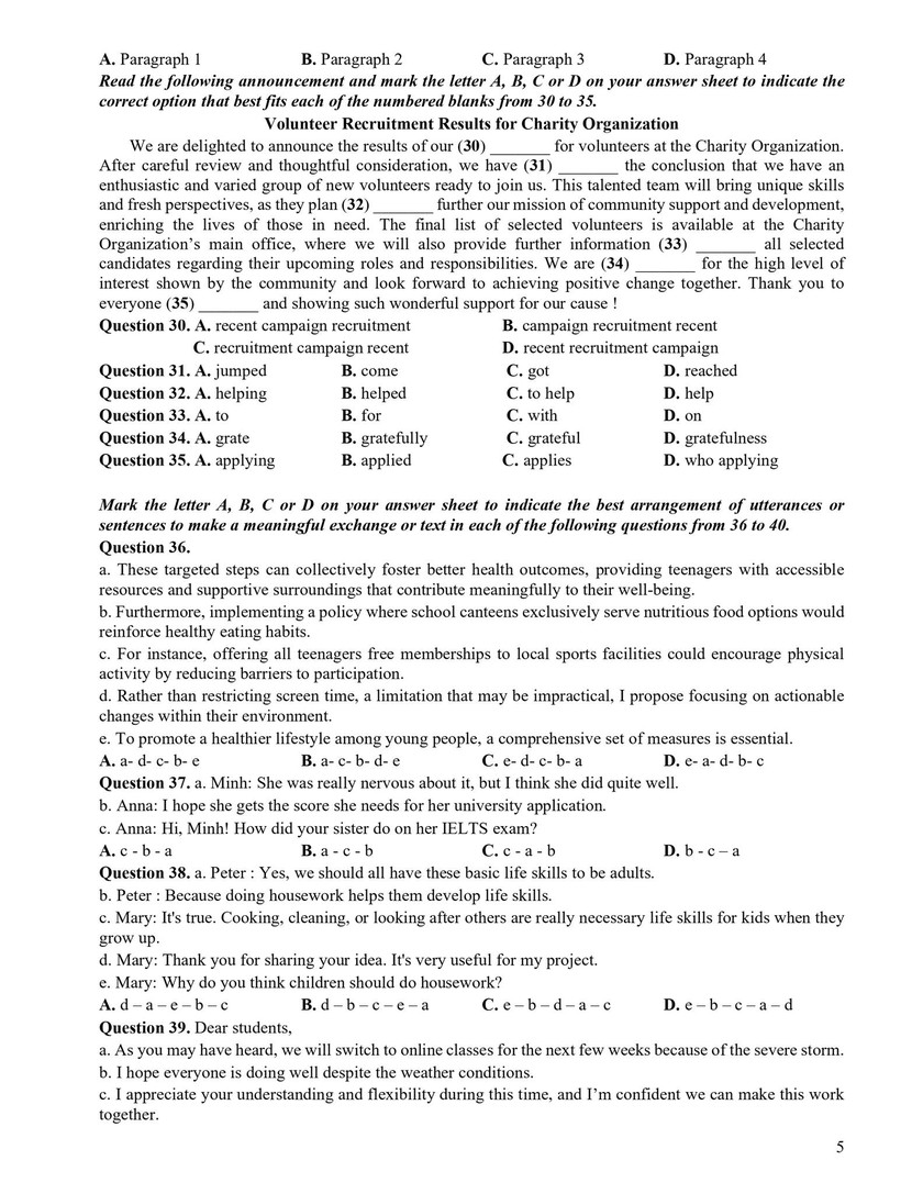 Đề thi thử tốt nghiệp trung học phổ thông môn Lịch sử của Hậu Giang - Ảnh 5.