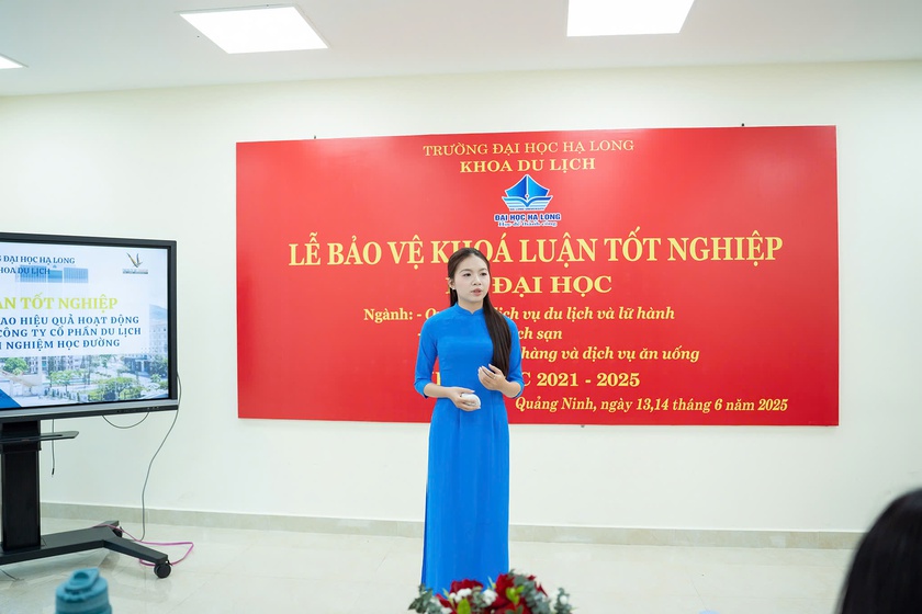 Lễ bảo vệ khóa luận tốt nghiệp ấn tượng tại Trường Đại học Hạ Long - Ảnh 2.