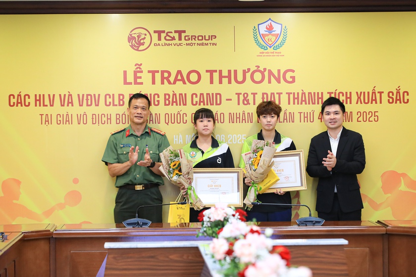 T&T Group trao thưởng hơn 1,2 tỷ đồng cho câu lạc bộ Bóng bàn Công an nhân dân - T&T - Ảnh 2.