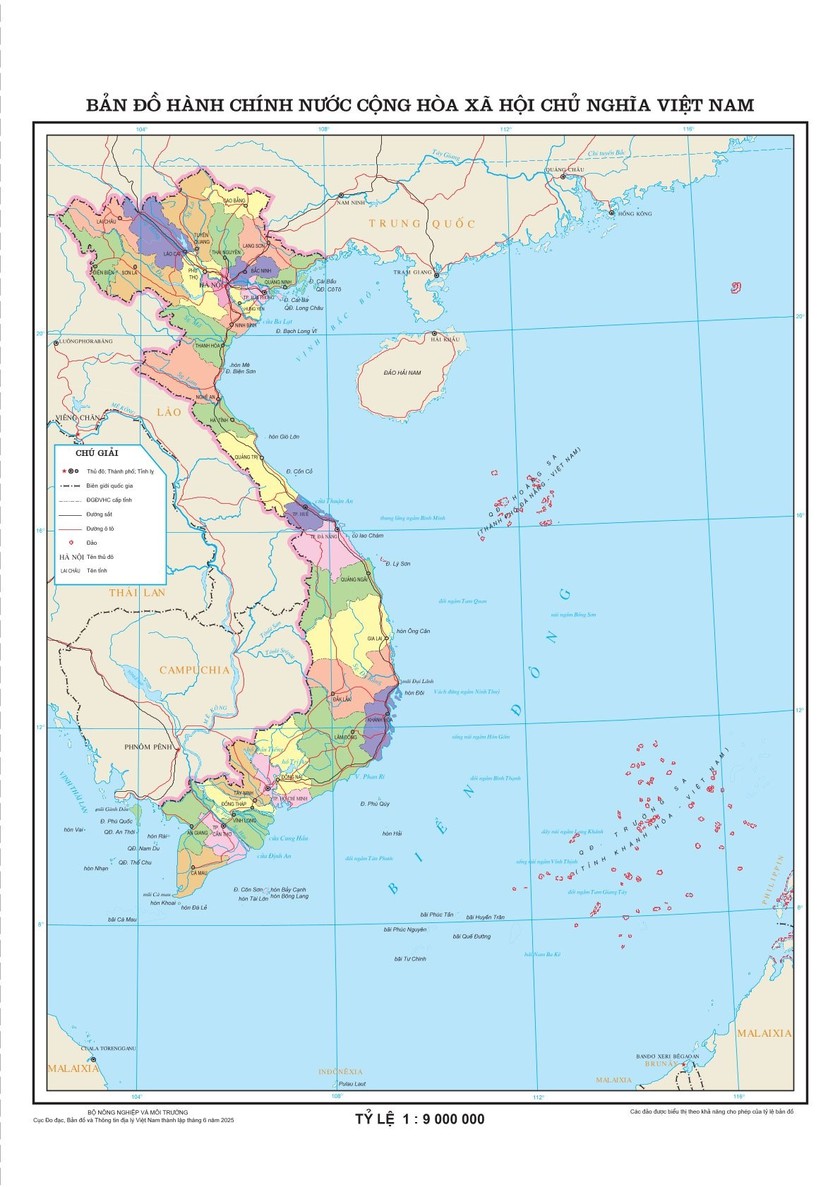 Từ 1/7/2025, chính thức sử dụng Bản đồ hành chính chi tiết 34 tỉnh, thành phố của Việt Nam - Ảnh 2.