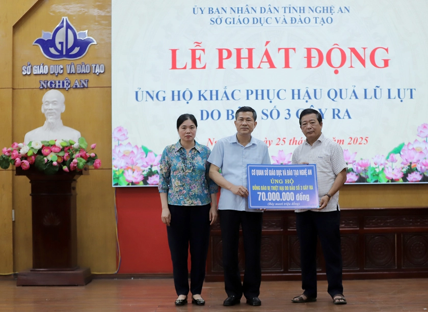 Ngành giáo dục Nghệ An phát động ủng hộ khắc phục hậu quả bão số 3 - Ảnh 3.