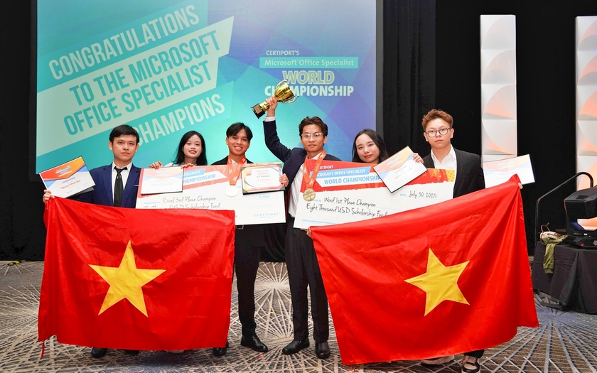 Đội tuyển Việt Nam giành Huy chương vàng cuộc thi tin học văn phòng thế giới - Ảnh 1.
