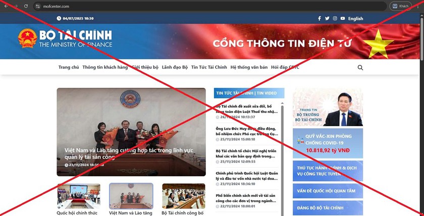Bộ Tài chính cũng bị giả mạo, người dân cần chú ý - Ảnh 1.