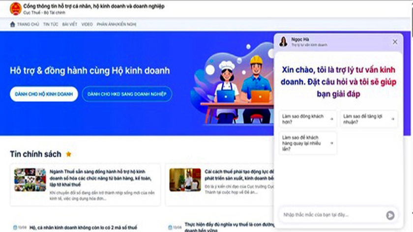 Cổng thông tin hỗ trợ cá nhân, hộ kinh doanh và doanh nghiệp về thuế - Ảnh 1.