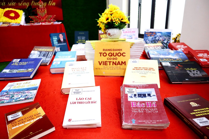 Thư viện Lào Cai trưng bày 250 sách, tư liệu về Bác Hồ, Cách mạng tháng Tám và Quốc khánh 2/9 - Ảnh 3.