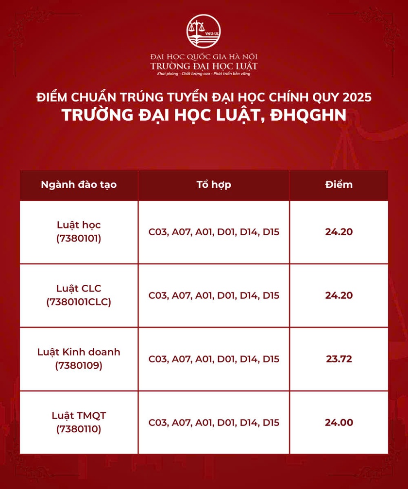 Công bố điểm chuẩn các trường thuộc Đại học Quốc gia Hà Nội - Ảnh 11.