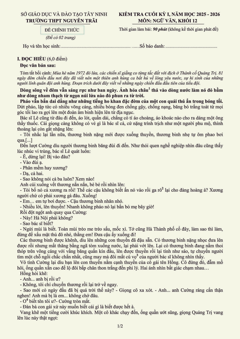 Học sinh hào hứng khi "Mưa đỏ" xuất hiện trong đề Ngữ văn - Ảnh 1.