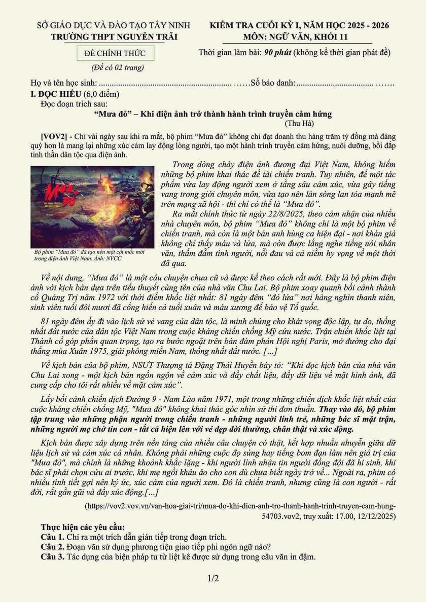 Học sinh hào hứng khi "Mưa đỏ" xuất hiện trong đề Ngữ văn - Ảnh 3.