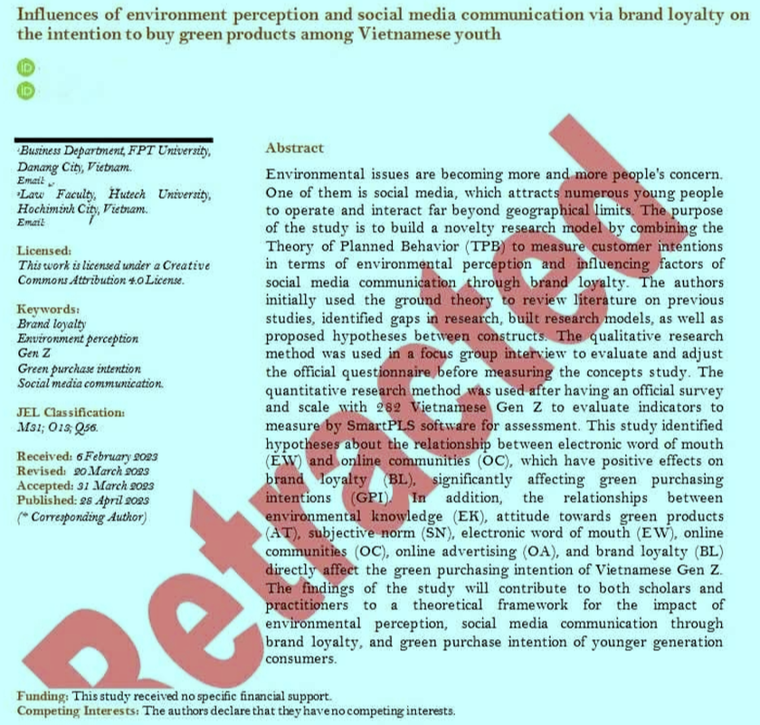 C&ocirc;ng bố khoa học v&agrave; li&ecirc;m ch&iacute;nh học thuật: Giảng vi&ecirc;n bị gỡ b&agrave;i b&aacute;o v&igrave; kh&ocirc;ng ghi t&ecirc;n sinh vi&ecirc;n- Ảnh 1.