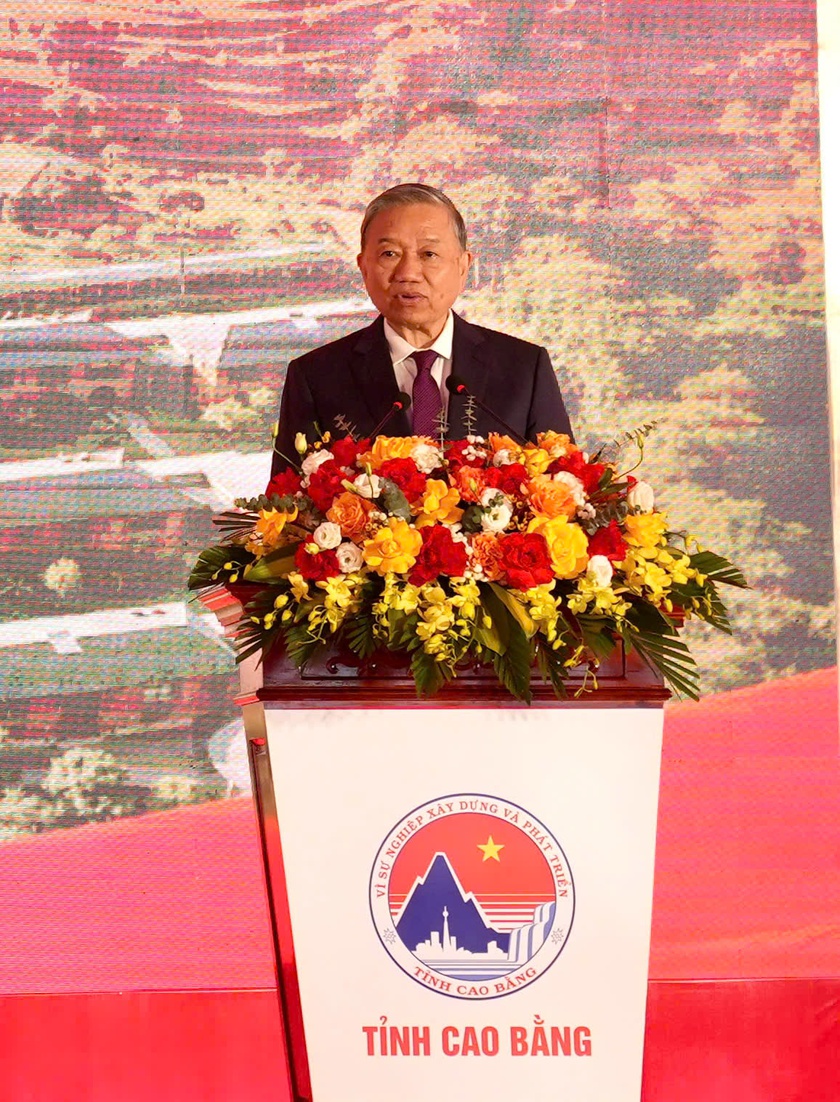 Tổng Bí thư Tô Lâm dự Lễ khởi công xây dựng Trường Phổ thông nội trú Trường Hà (Cao Bằng) - Ảnh 2.