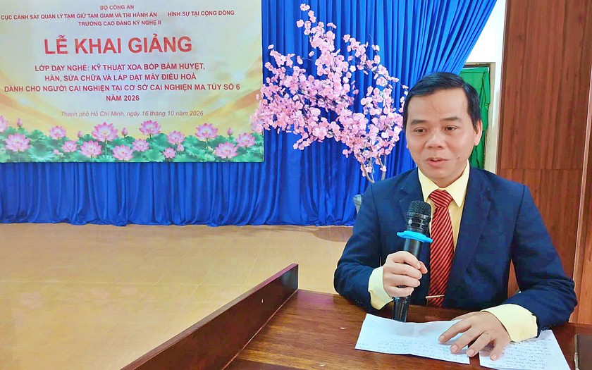 Trường Cao đẳng Kỹ nghệ II (Bộ C&ocirc;ng an) đ&agrave;o tạo nghề cho 200 học vi&ecirc;n người cai nghiện ma t&uacute;y - Ảnh 1.