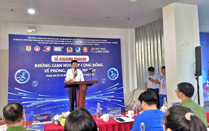 Kh&aacute;nh th&agrave;nh kh&ocirc;ng gian học tập cộng đồng về ph&ograve;ng, chống ma t&uacute;y tại Trường Đại học Sư phạm Th&agrave;nh phố Hồ Ch&iacute; Minh - Ảnh 2.