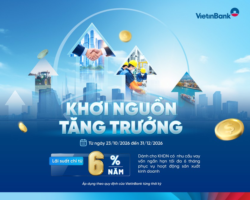 VietinBank triển khai chương tr&igrave;nh &ldquo;Khơi nguồn tăng trưởng&rdquo;, l&atilde;i suất ưu đ&atilde;i chỉ từ 6%/năm - Ảnh 1.