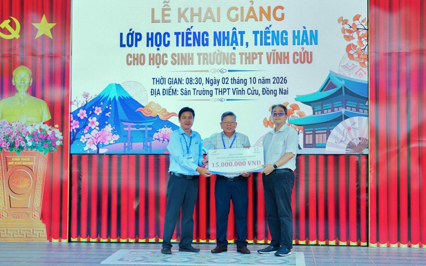 Học sinh Trường THPT Vĩnh Cửu c&oacute; th&ecirc;m cơ hội học tiếng Nhật, tiếng H&agrave;n tại Đồng Nai - Ảnh 1.
