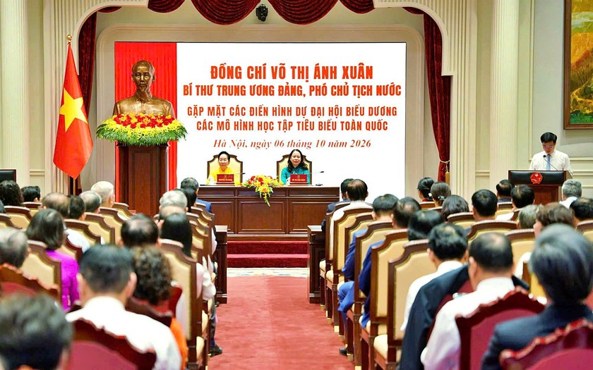 Ph&oacute; Chủ tịch nước V&otilde; Thị &Aacute;nh Xu&acirc;n gặp mặt c&aacute;c điển h&igrave;nh học tập ti&ecirc;u biểu to&agrave;n quốc - Ảnh 1.