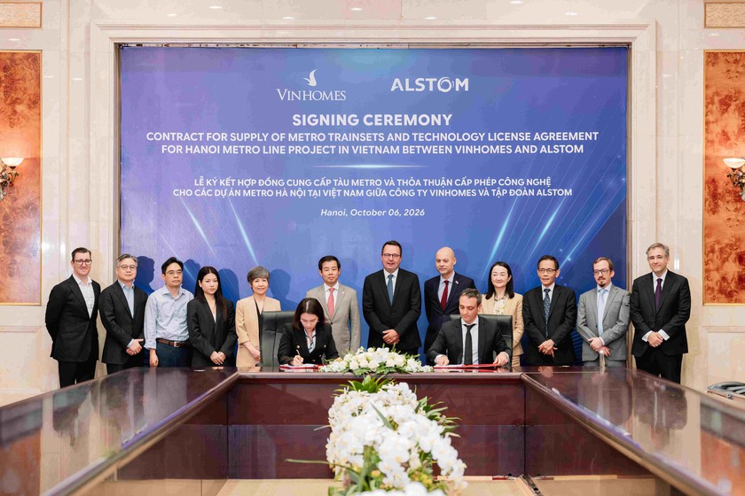 Vingroup v&agrave; Alstom hợp t&aacute;c c&ocirc;ng nghệ để ph&aacute;t triển tuyến đường sắt đ&ocirc; thị H&agrave; Nội thế hệ mới - Ảnh 1.