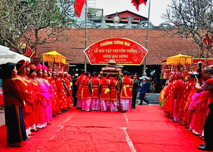 Lễ hội Vật truyền thống đ&igrave;nh Mai Động xu&acirc;n B&iacute;nh Ngọ 2026 - Ảnh 4.